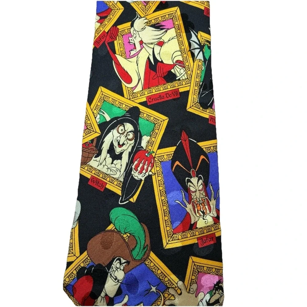 Disney Villains Silk Tie Vintage 100% Silk Made In Korea The Disney Store Rare